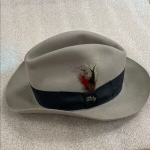 Bailey Of Hollywood Tan Fedora with Dark Band and Feather